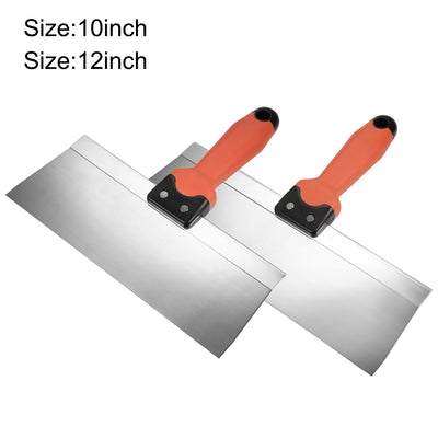 Harfington Putty Taping Paint Scrapers 10, 12 Inch Stainless Steel Edge with Plastic Handle for Wall Floor Tile 2in1 Set