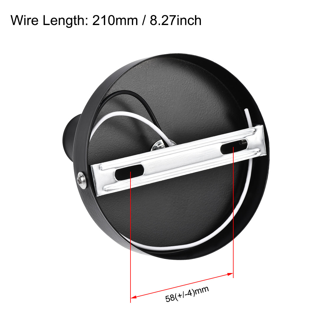 Harfington 180 Degree E14 Bulb Holder Socket Ceiling Lamp Wall Mounted Light 100x20mm Black 2pcs