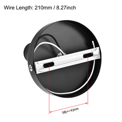 Harfington 180 Degree E14 Bulb Holder Socket Ceiling Lamp Wall Mounted Light 100x20mm Black 2pcs