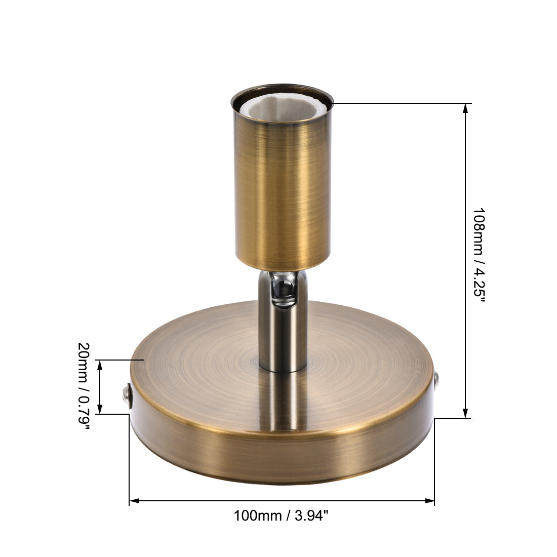 Harfington 180 Degree E14 Bulb Holder Socket Ceiling Lamp Wall Mounted Light 100x20mm Gold Copper 2pcs