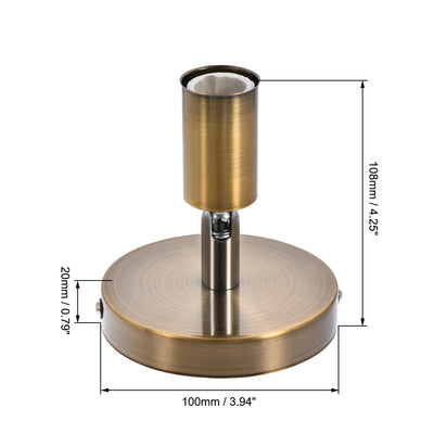 Harfington 180 Degree E14 Bulb Holder Socket Ceiling Lamp Wall Mounted Light 100x20mm Gold Copper 2pcs