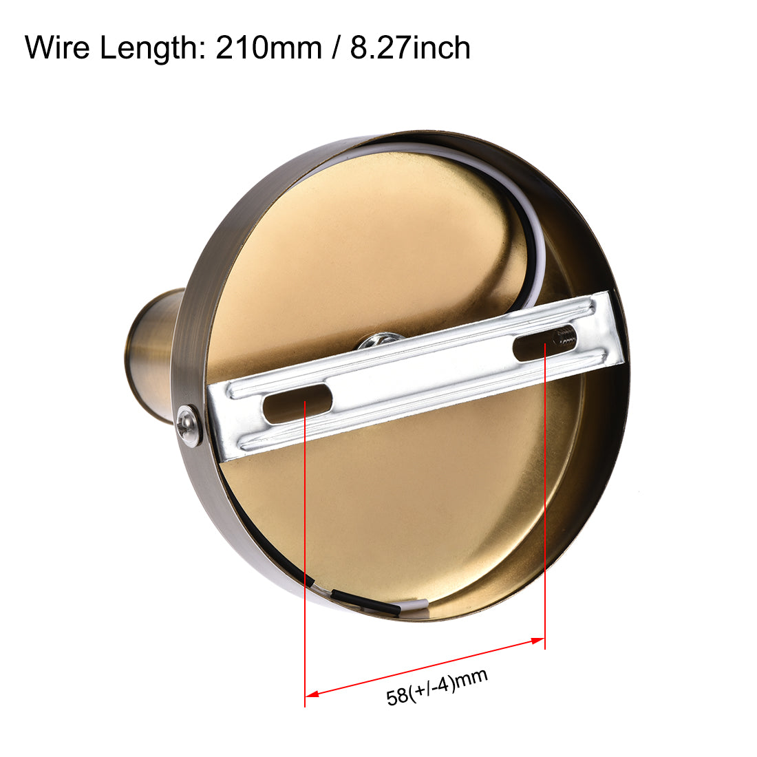 Harfington 180 Degree E14 Bulb Holder Socket Ceiling Lamp Wall Mounted Light 100x20mm Gold Copper 2pcs