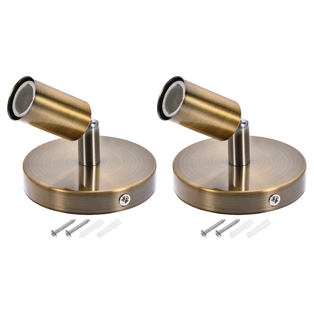 Harfington 180 Degree E14 Bulb Holder Socket Ceiling Lamp Wall Mounted Light 100x20mm Gold Copper 2pcs