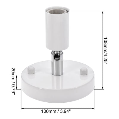 Harfington 180 Degree E14 Bulb Holder Socket Ceiling Lamp Wall Mounted Light 100x20mm White 2pcs