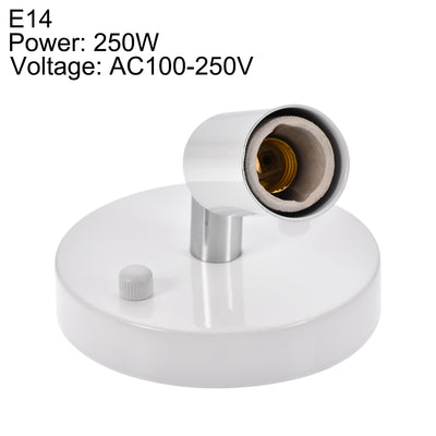 Harfington 180 Degree E14 Bulb Holder Socket Ceiling Lamp Wall Mounted Light 100x20mm White 2pcs