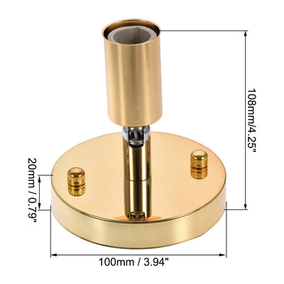 Harfington 180 Degree E14 Bulb Holder Socket Ceiling Lamp Wall Mounted Light 100x20mm Gold Electrogilding