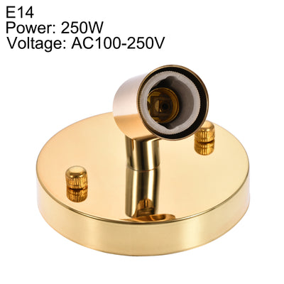 Harfington 180 Degree E14 Bulb Holder Socket Ceiling Lamp Wall Mounted Light 100x20mm Gold Electrogilding