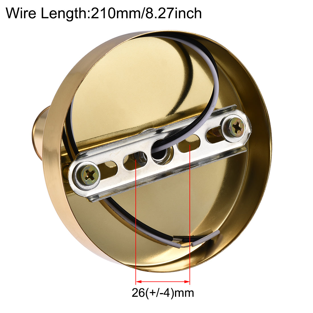 Harfington 180 Degree E14 Bulb Holder Socket Ceiling Lamp Wall Mounted Light 100x20mm Gold Electrogilding