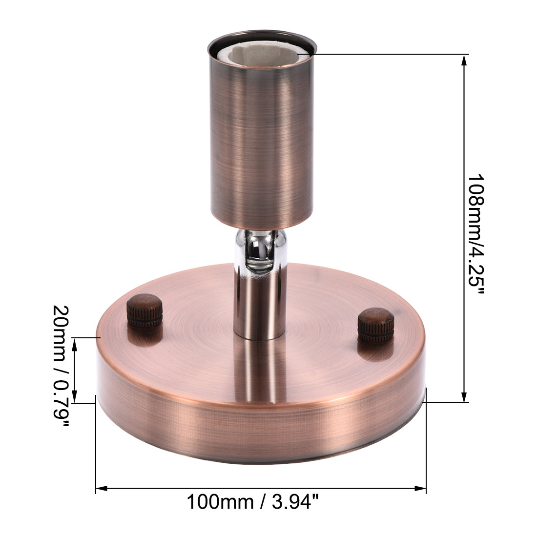 Harfington 180 Degree E14 Bulb Holder Socket Ceiling Lamp Wall Mounted Light 100x20mm 2pcs Red Bronze