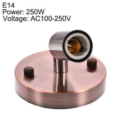 Harfington 180 Degree E14 Bulb Holder Socket Ceiling Lamp Wall Mounted Light 100x20mm 2pcs Red Bronze