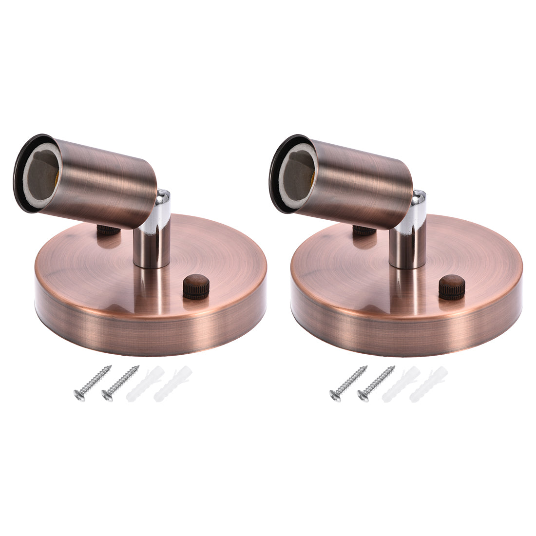 Harfington 180 Degree E14 Bulb Holder Socket Ceiling Lamp Wall Mounted Light 100x20mm 2pcs Red Bronze