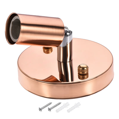 Harfington 180 Degree E14 Bulb Holder Socket Ceiling Lamp Wall Mounted Light 100x20mm Rose Gold