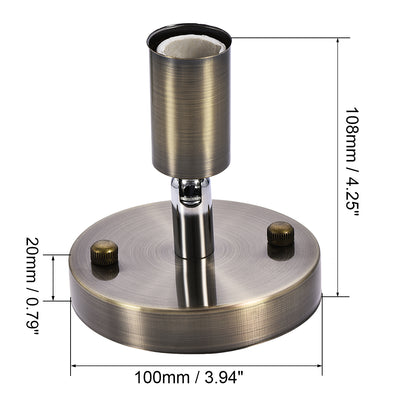 Harfington 180 Degree E14 Bulb Holder Socket Ceiling Lamp Wall Mounted Light 100mmx20mm Bronze 2Pcs