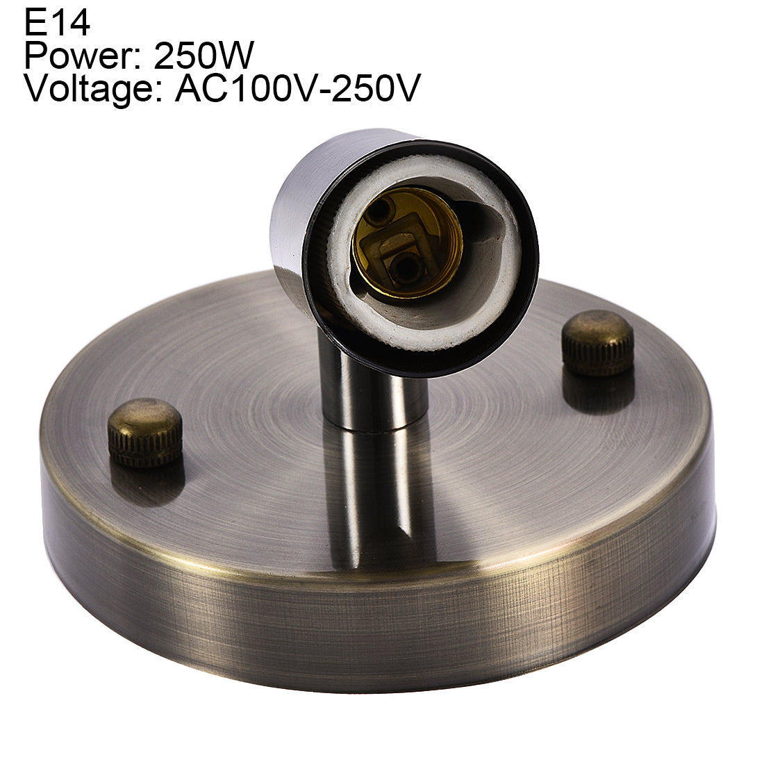 Harfington 180 Degree E14 Bulb Holder Socket Ceiling Lamp Wall Mounted Light 100mmx20mm Bronze 2Pcs