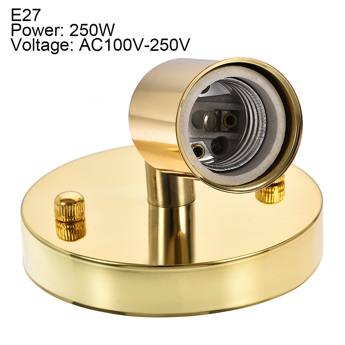 Harfington 180-Grad-E27-Lampenfassung, Deckenleuchte, Wandleuchte, 100 x 20 mm, Gold, 2 Stück