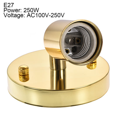 Harfington 180-Grad-E27-Lampenfassung, Deckenleuchte, Wandleuchte, 100 x 20 mm, Gold, 2 Stück