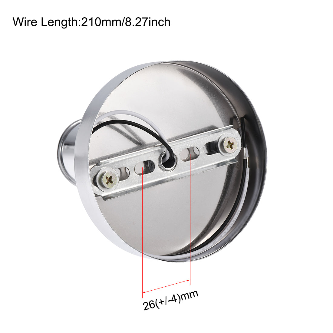 Harfington 180 Degree E27 Bulb Holder Socket Ceiling Lamp Wall Mounted Light 100x20mm Chrome