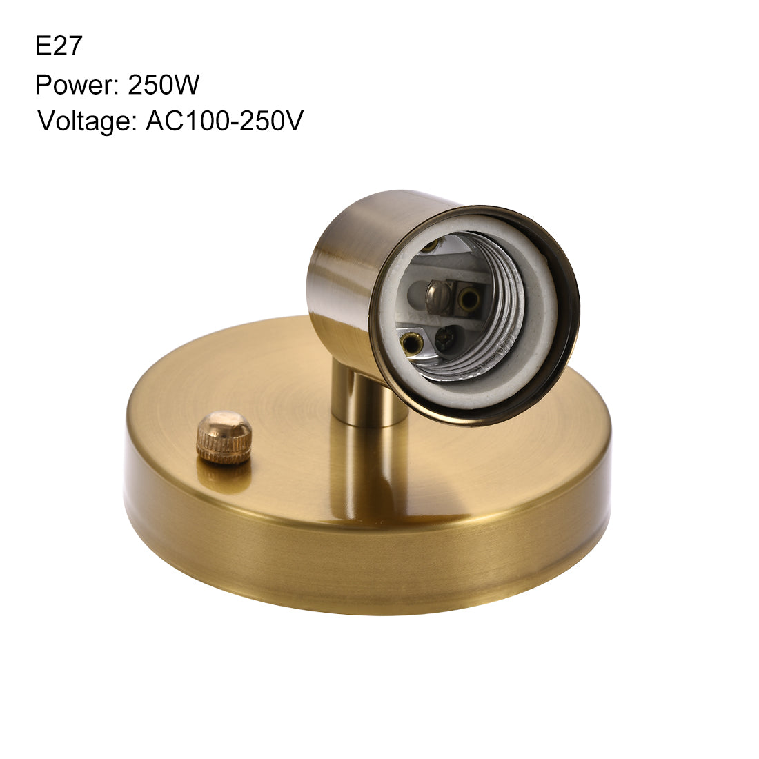 Harfington 180 Degree E27 Bulb Holder Socket Ceiling Lamp Wall Mounted Light 100x20mm Golden Bronze