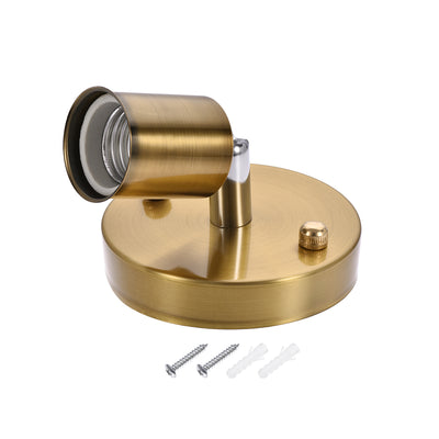 Harfington 180 Degree E27 Bulb Holder Socket Ceiling Lamp Wall Mounted Light 100x20mm Golden Bronze