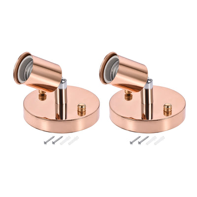 Harfington 180 Degree E27 Bulb Holder Socket Ceiling Lamp Wall Mounted Light 100x20mm Rose Gold 2pcs
