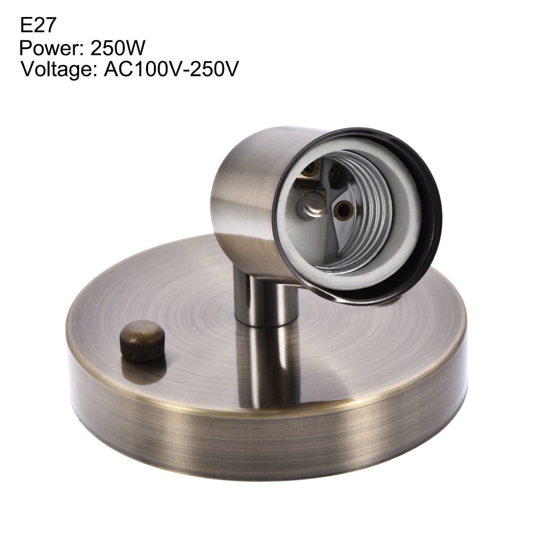 Harfington 180 Degree E27 Bulb Holder Socket Ceiling Lamp Wall Mounted Light 100x20mm Bronze