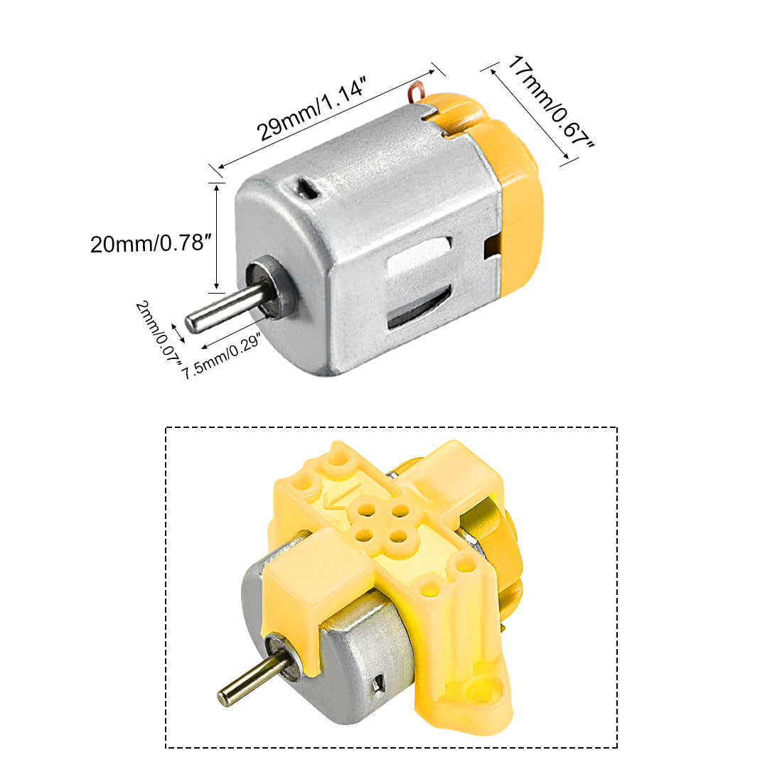 Harfington 130 Electric Motor Kit 3V 22000RPM, Motor Mounting Bracket Holder 5 Set