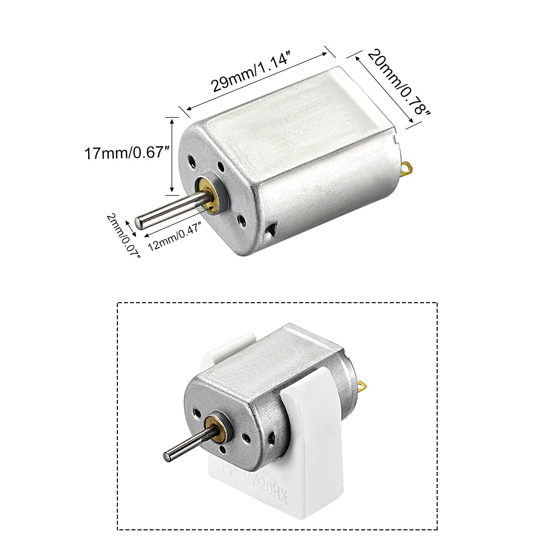 Harfington 130 DC Motor Kit 3V 24000RPM, Motor Mounting Bracket Holder 5 Set