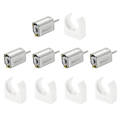 Harfington 130 DC Motor Kit 3V 24000RPM, Motor Mounting Bracket Holder 5 Set