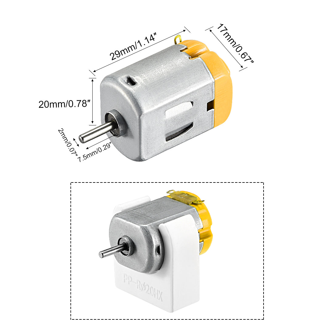 Harfington 130 DC Motor Kit 3V 22000RPM, Motor Mounting Bracket Holder 5 Set