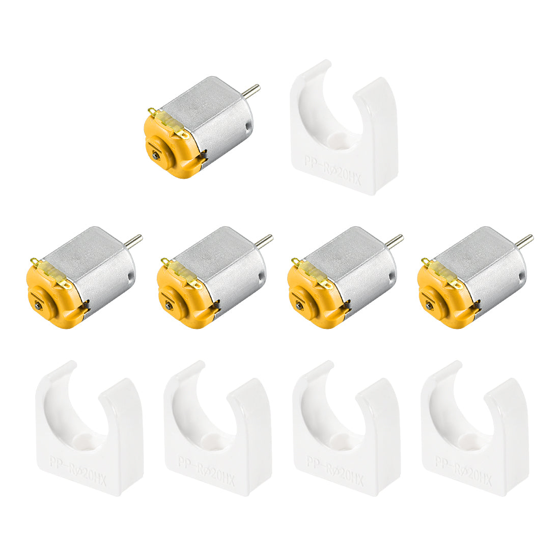 Harfington 130 DC Motor Kit 3V 22000RPM, Motor Mounting Bracket Holder 5 Set