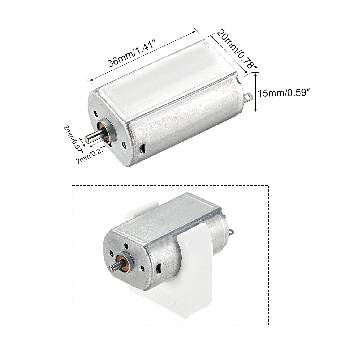 Harfington 180 DC Motor 3V 12000RPM, Motor Mounting Bracket Holder 5 Set for DIY