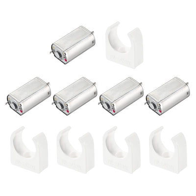 Harfington 180 DC Motor 3V 12000RPM, Motor Mounting Bracket Holder 5 Set for DIY