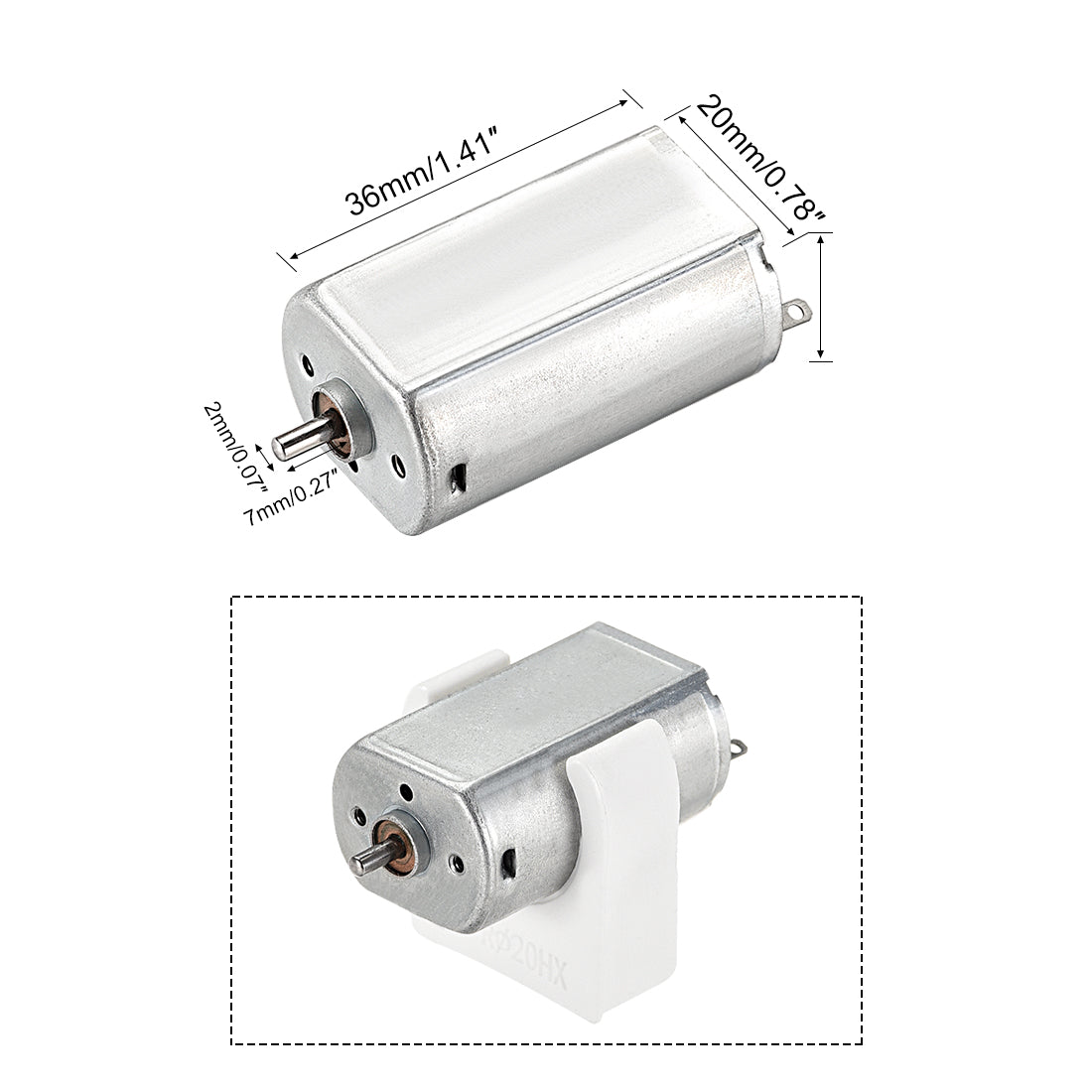 Harfington 180 DC Motor 3V 20000RPM, Motor Mounting Bracket Holder 5 Set for DIY