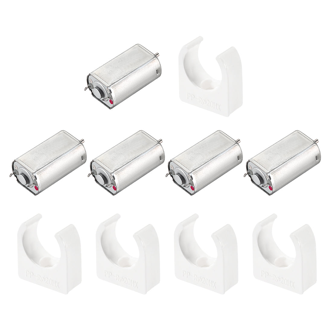 Harfington 180 DC Motor 3V 20000RPM, Motor Mounting Bracket Holder 5 Set for DIY