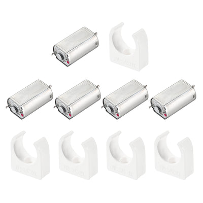 Harfington 180 DC Motor 3V 20000RPM, Motor Mounting Bracket Holder 5 Set for DIY