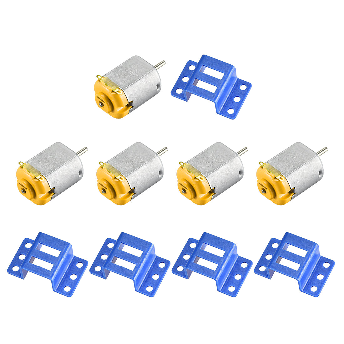 Harfington 130/180 DC Motor 3V 22000RPM, Motor Mounting Bracket Holder 5 Set for DIY