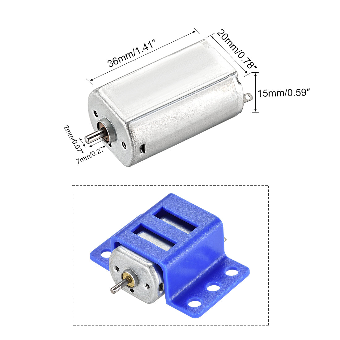 Harfington 130/180 DC Motor Mini Electric Motor 3V 12000RPM, Motor Mounting Bracket Holder 5 Set for DIY