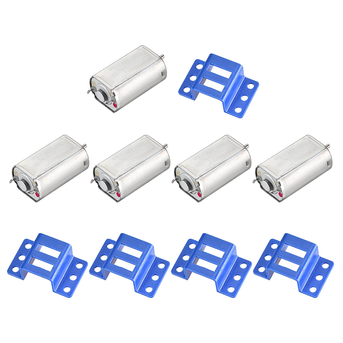 Harfington 130/180 DC Motor Mini Electric Motor 3V 12000RPM, Motor Mounting Bracket Holder 5 Set for DIY
