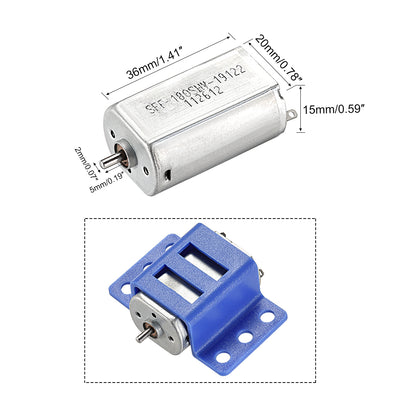 Harfington 130/180 DC Motor Mini Electric Motor 3V 4100RPM, Motor Mounting Bracket Holder 5 Set for DIY