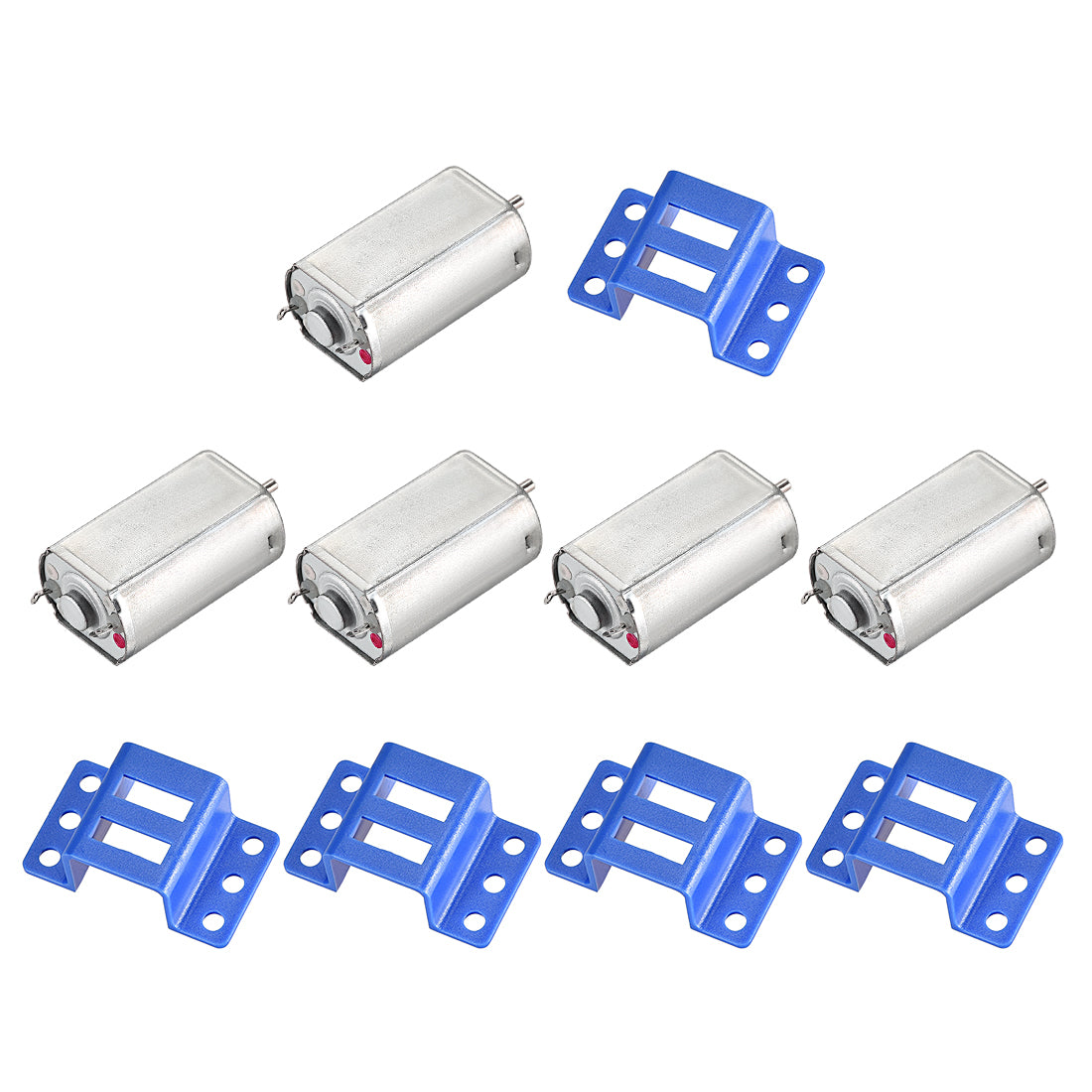 Harfington 130/180 DC Motor Mini Electric Motor 3V 4100RPM, Motor Mounting Bracket Holder 5 Set for DIY