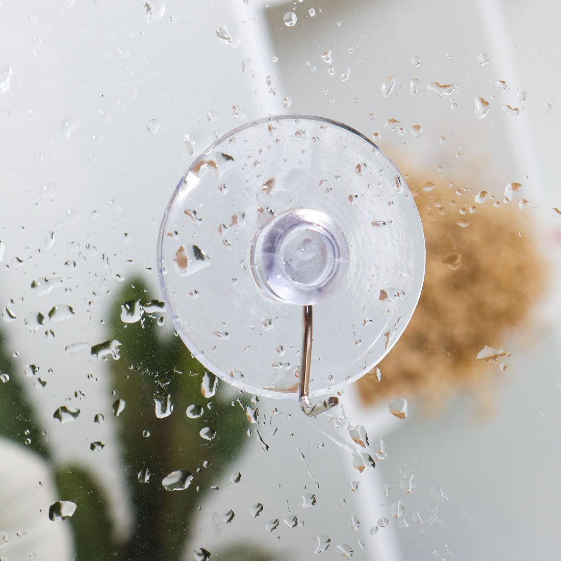 Harfington 12pcs Suction Cup Hooks 1.6" Removable Metal Hook Wall Vacuum Hooks Hanger Clear