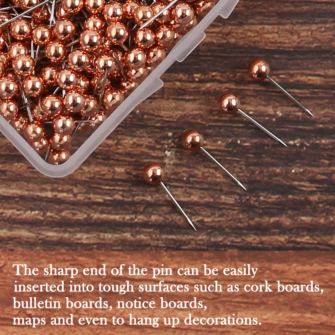 Harfington 1500pcs Round Head Push Pins Thumb Tacks for Home Bulletin Board Crafts 3 Colors