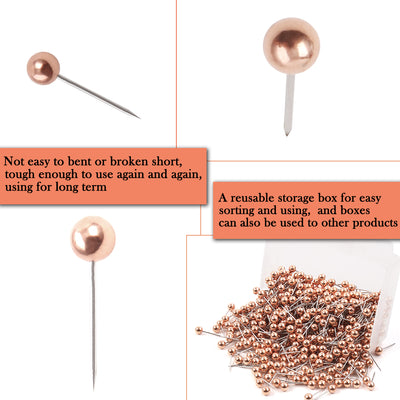 Harfington 1500pcs Round Head Push Pins Thumb Tacks for Home Bulletin Board Crafts 3 Colors