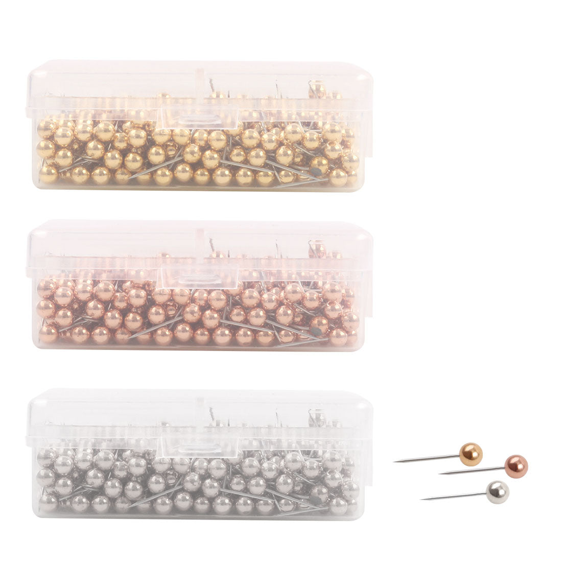 Harfington 1500pcs Round Head Push Pins Thumb Tacks for Home Bulletin Board Crafts 3 Colors