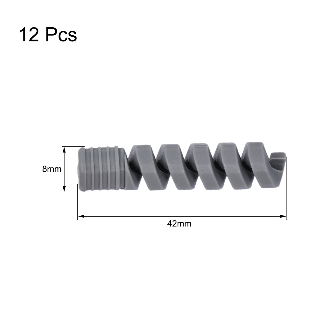 Harfington 12pcs Highly Flexible USB Protector Grey Mouse Cable Protector for Cell Phones Computers Laptops Mouse Cable