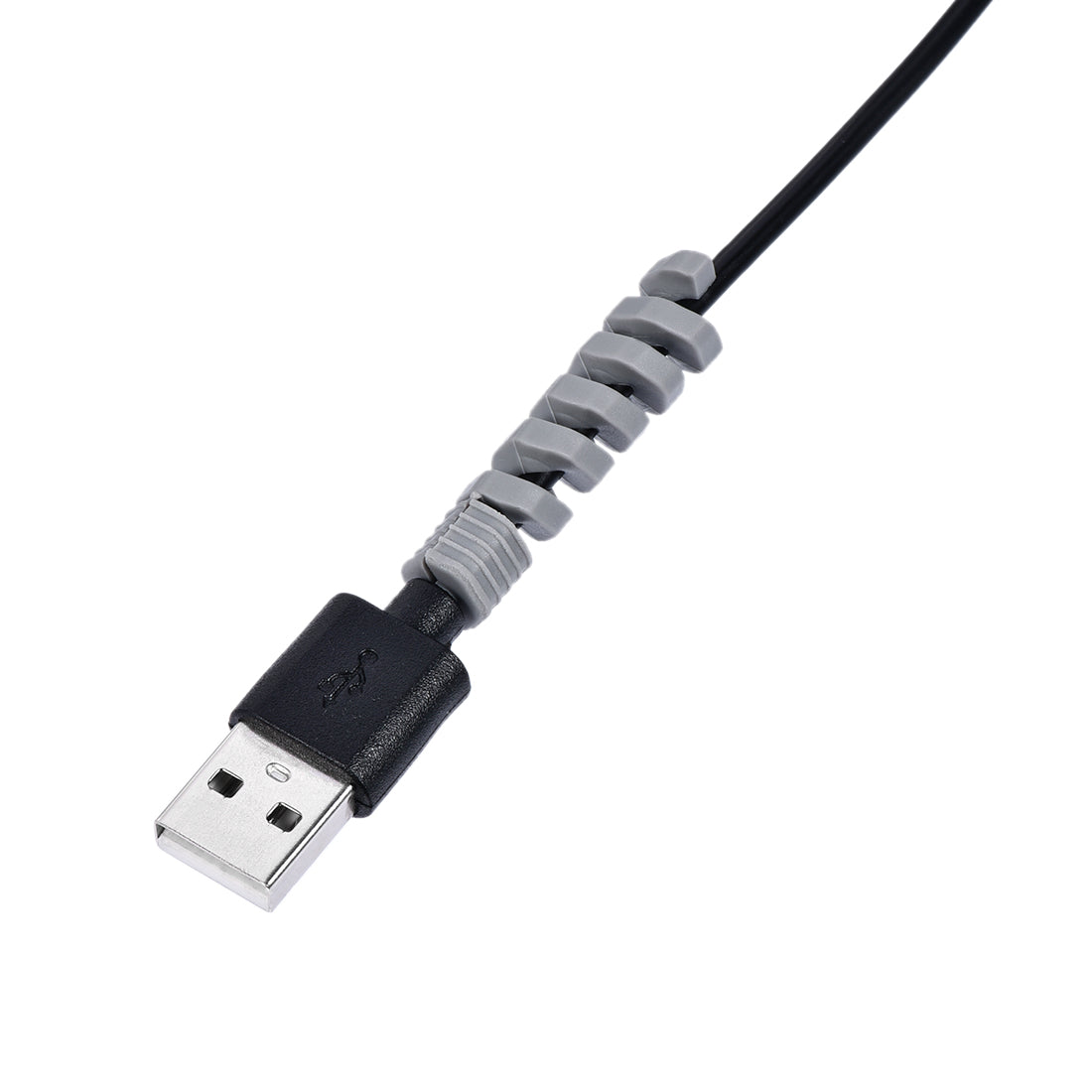 Harfington 12pcs Highly Flexible USB Protector Grey Mouse Cable Protector for Cell Phones Computers Laptops Mouse Cable