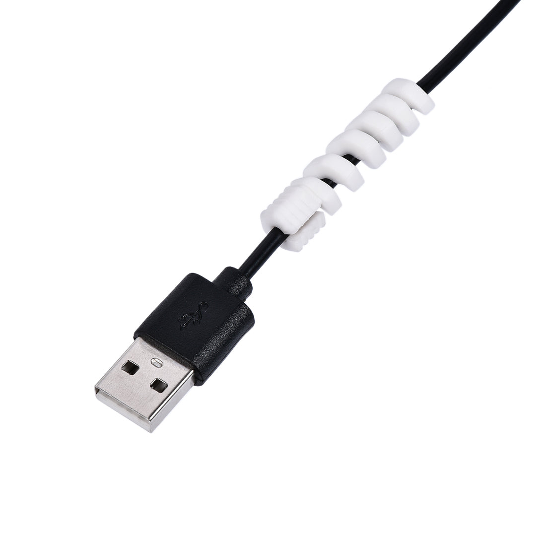Harfington 12pcs Highly Flexible USB Protector White Mouse Cable Protector for Cell Phones Computers Laptops Mouse Cable