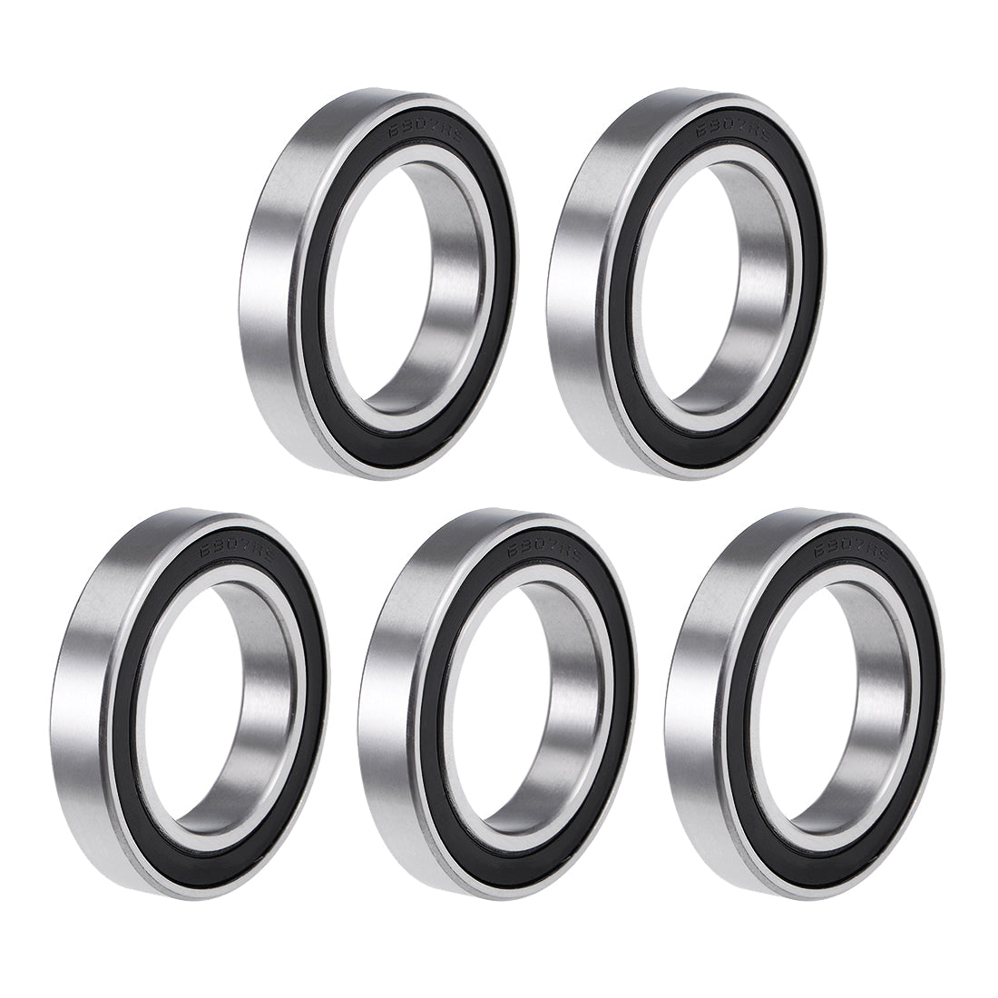 Harfington 6907-2RS Deep Groove Ball Bearings Z2 35x55x10mm Double Sealed Carbon Steel 5pcs