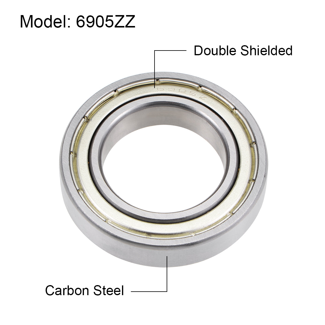 uxcell Uxcell Deep Groove Ball Bearing Metric Double Shielded High Carbon Steel Z2