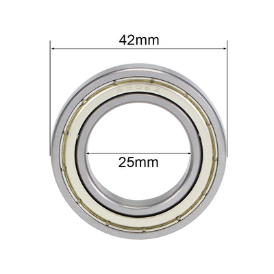 Harfington Uxcell Deep Groove Ball Bearing Metric Double Shielded High Carbon Steel Z2